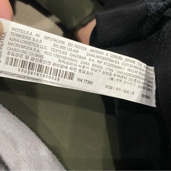 Zara Snake Print Black Trousers Pant with zipper Ankle Size S - Picture 5 of 6